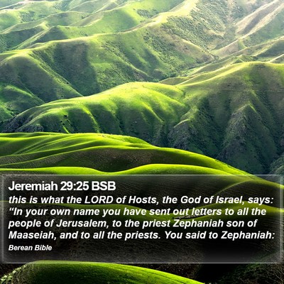 Jeremiah 29:25 BSB Bible Verse Image