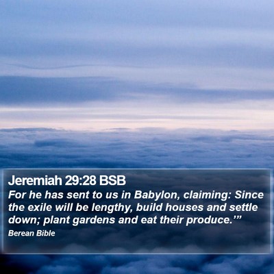 Jeremiah 29:28 BSB Bible Verse Image