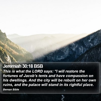 Jeremiah 30:18 BSB Bible Verse Image