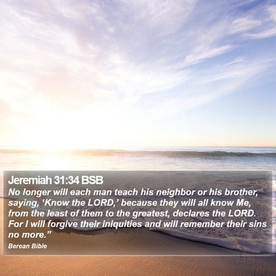 Jeremiah 31:34 BSB Bible Verse Image