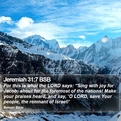 Jeremiah 31:7 BSB Bible Verse Image