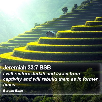 Jeremiah 33:7 BSB Bible Verse Image