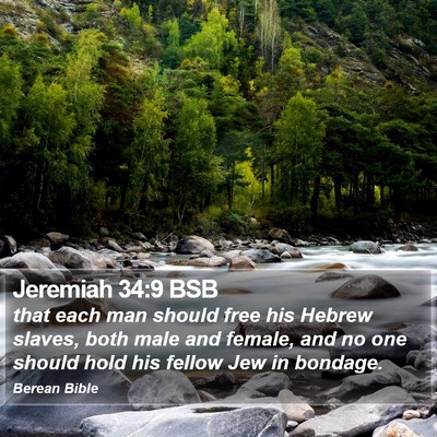 Jeremiah 34:9 BSB Bible Verse Image