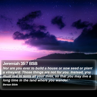 Jeremiah 35:7 BSB Bible Verse Image