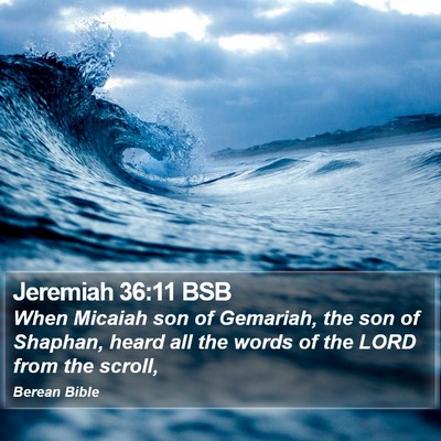 Jeremiah 36:11 BSB Bible Verse Image