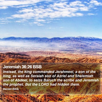 Jeremiah 36:26 BSB Bible Verse Image