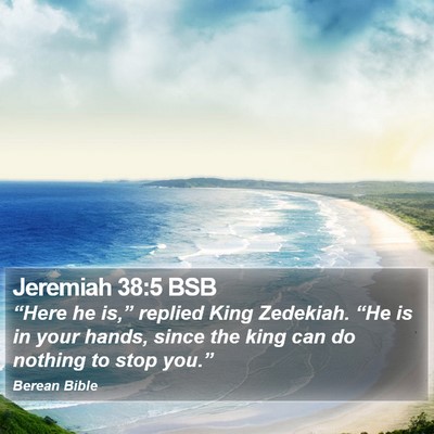 Jeremiah 38:5 BSB Bible Verse Image