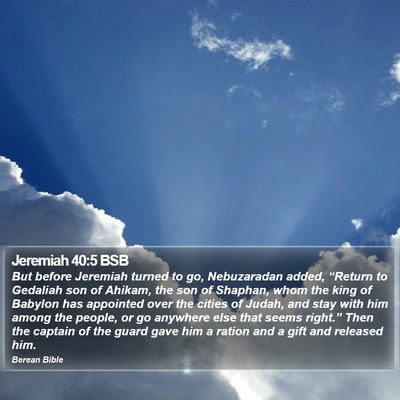 Jeremiah 40:5 BSB Bible Verse Image