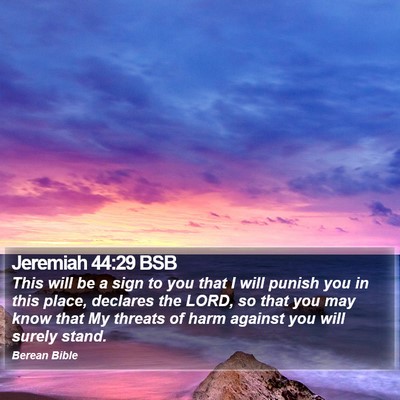 Jeremiah 44:29 BSB Bible Verse Image