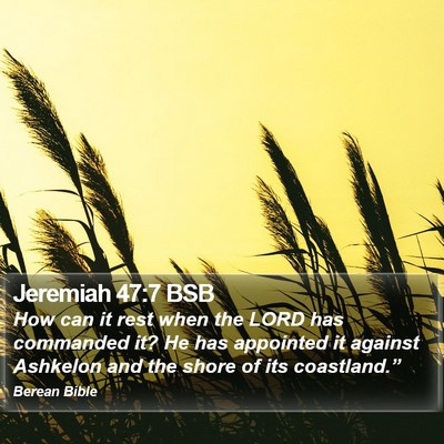 Jeremiah 47:7 BSB Bible Verse Image