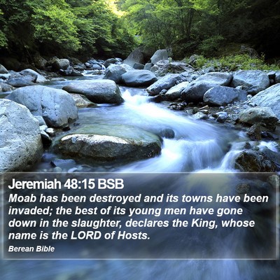 Jeremiah 48:15 BSB Bible Verse Image