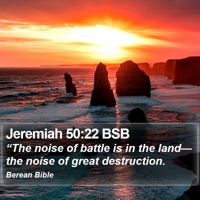 Jeremiah 50:22 BSB Bible Verse Image