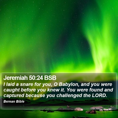 Jeremiah 50:24 BSB Bible Verse Image