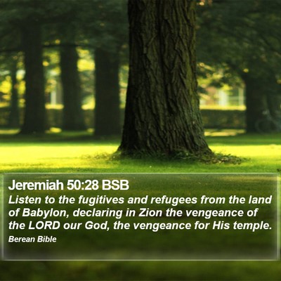 Jeremiah 50:28 BSB Bible Verse Image