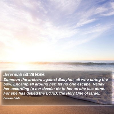 Jeremiah 50:29 BSB Bible Verse Image