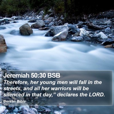 Jeremiah 50:30 BSB Bible Verse Image