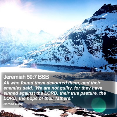Jeremiah 50:7 BSB Bible Verse Image