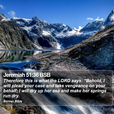 Jeremiah 51:36 BSB Bible Verse Image