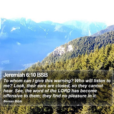 Jeremiah 6:10 BSB Bible Verse Image