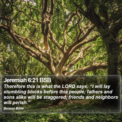 Jeremiah 6:21 BSB Bible Verse Image