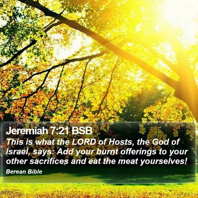 Jeremiah 7:21 BSB Bible Verse Image