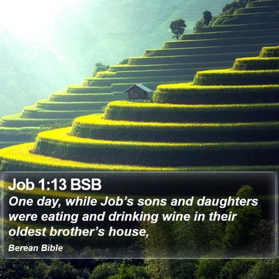 Job 1:13 BSB Bible Verse Image