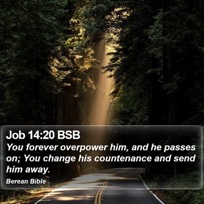 Job 14:20 BSB Bible Verse Image