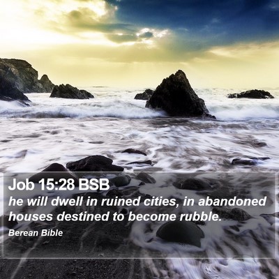 Job 15:28 BSB Bible Verse Image