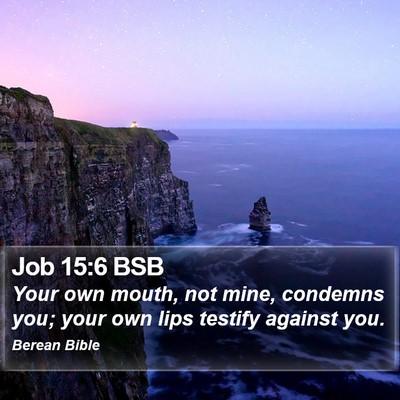 Job 15:6 BSB Bible Verse Image
