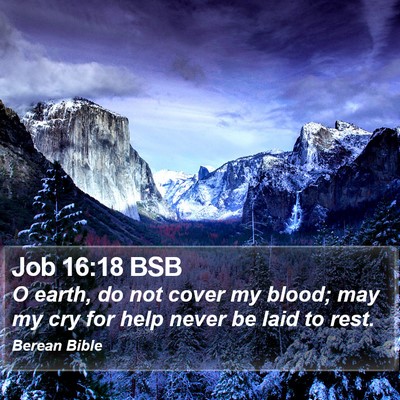 Job 16:18 BSB Bible Verse Image
