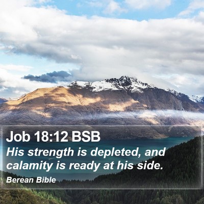 Job 18:12 BSB Bible Verse Image
