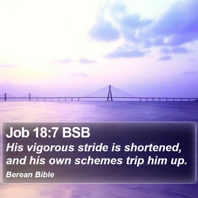 Job 18:7 BSB Bible Verse Image