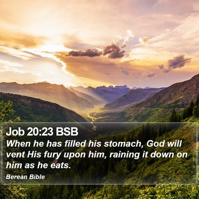 Job 20:23 BSB Bible Verse Image