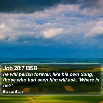 Job 20:7 BSB Bible Verse Image