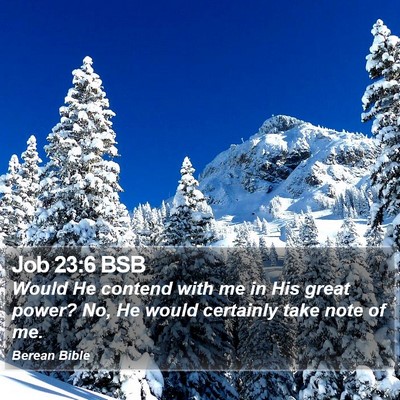 Job 23:6 BSB Bible Verse Image