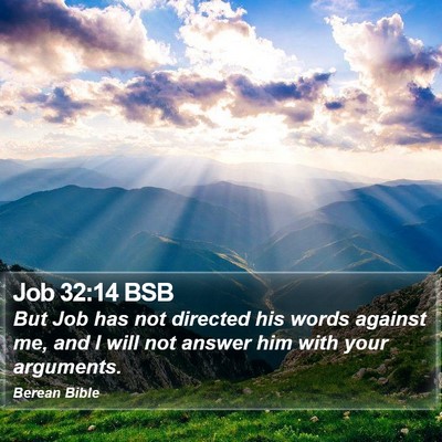 Job 32:14 BSB Bible Verse Image