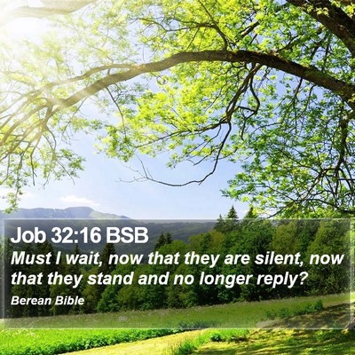 Job 32:16 BSB Bible Verse Image