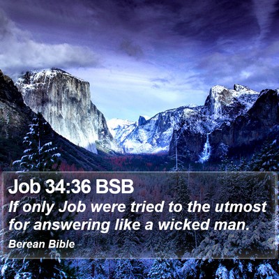 Job 34:36 BSB Bible Verse Image