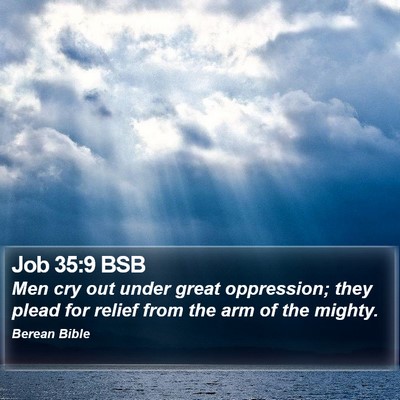 Job 35:9 BSB Bible Verse Image