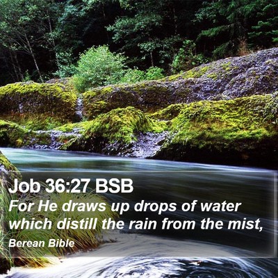 Job 36:27 BSB Bible Verse Image
