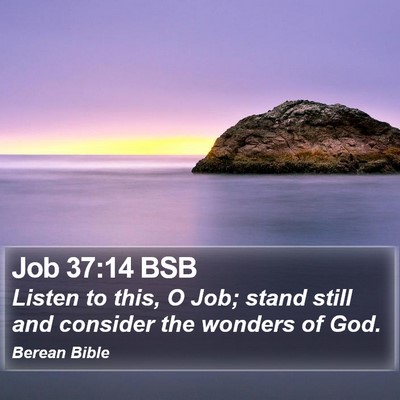 Job 37:14 BSB Bible Verse Image