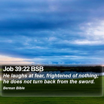 Job 39:22 BSB Bible Verse Image