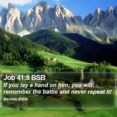 Job 41:8 BSB Bible Verse Image