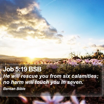 Job 5:19 BSB Bible Verse Image