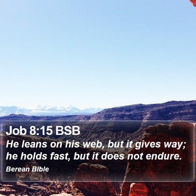 Job 8:15 BSB Bible Verse Image
