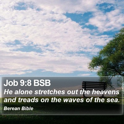 Job 9:8 BSB Bible Verse Image