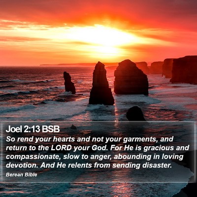 Joel 2:13 BSB Bible Verse Image