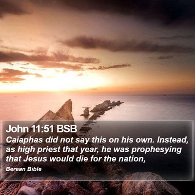 John 11:51 BSB Bible Verse Image