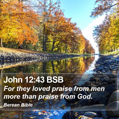 John 12:43 BSB Bible Verse Image