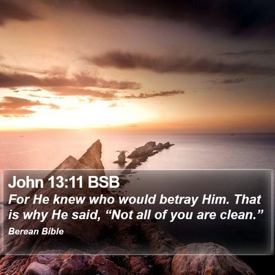 John 13:11 BSB Bible Verse Image